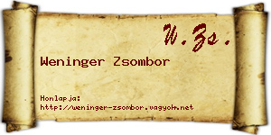 Weninger Zsombor névjegykártya